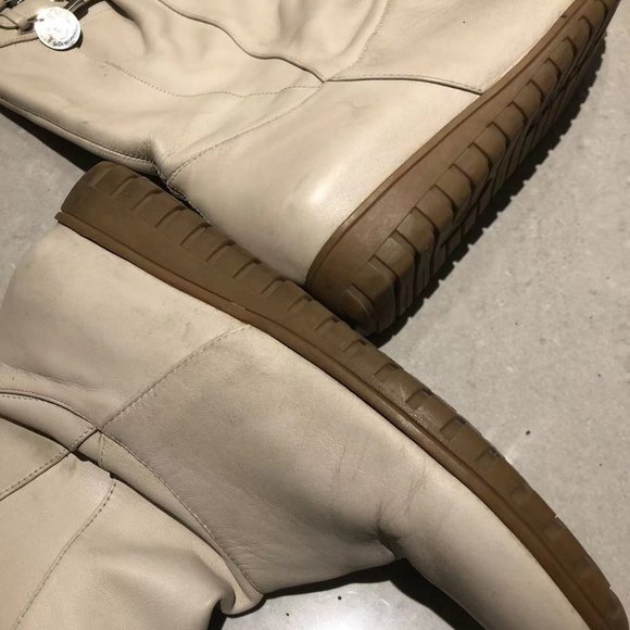 Moving sale- Ladies white leather mid-shaft flat boots - size 7.5 - Picture 9 of 9